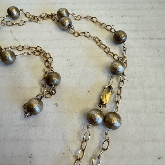 Vintage Gold Beaded Cable Link Chain Chain Necklace 14kt Gold Filled - Picture 14 of 16